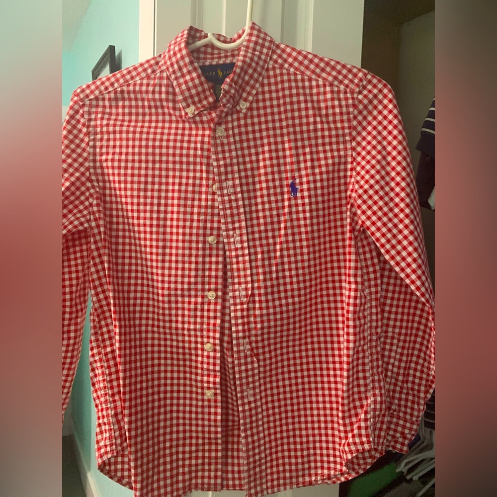 Ralph Lauren red dress shirt.